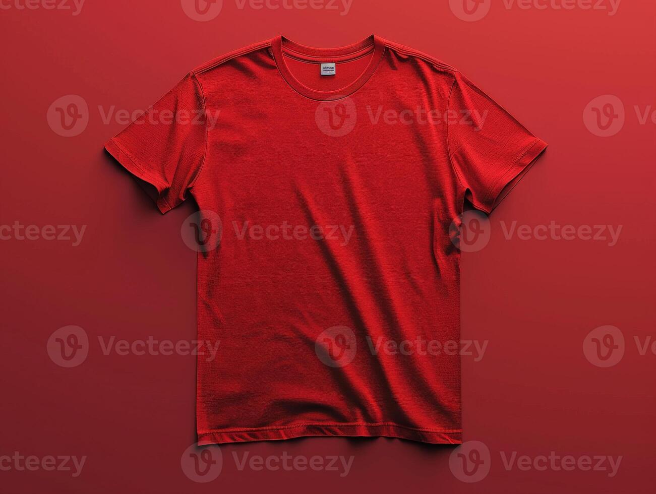 Red T-Shirt Laying Flat on Red Background photo