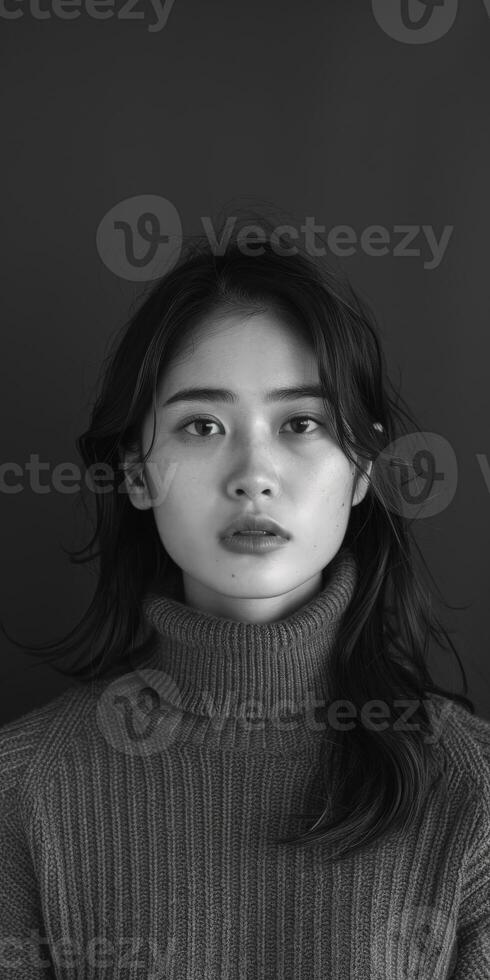 Woman in Turtle Neck Sweater photo