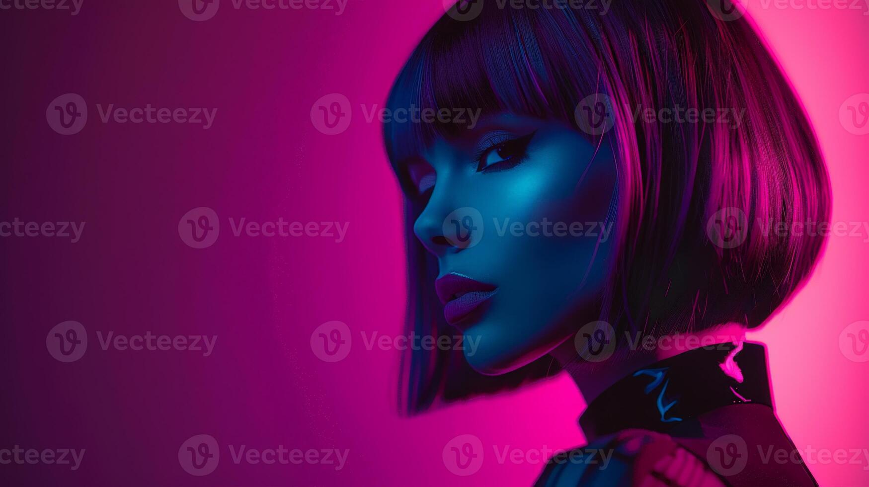 Woman With Short Hair in Black Dress photo