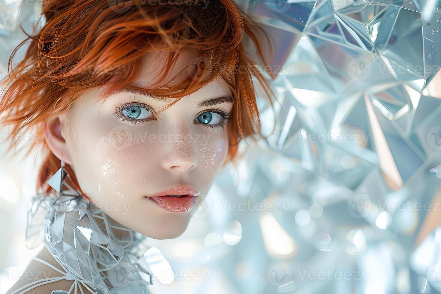 Close-Up of Person With Red Hair photo