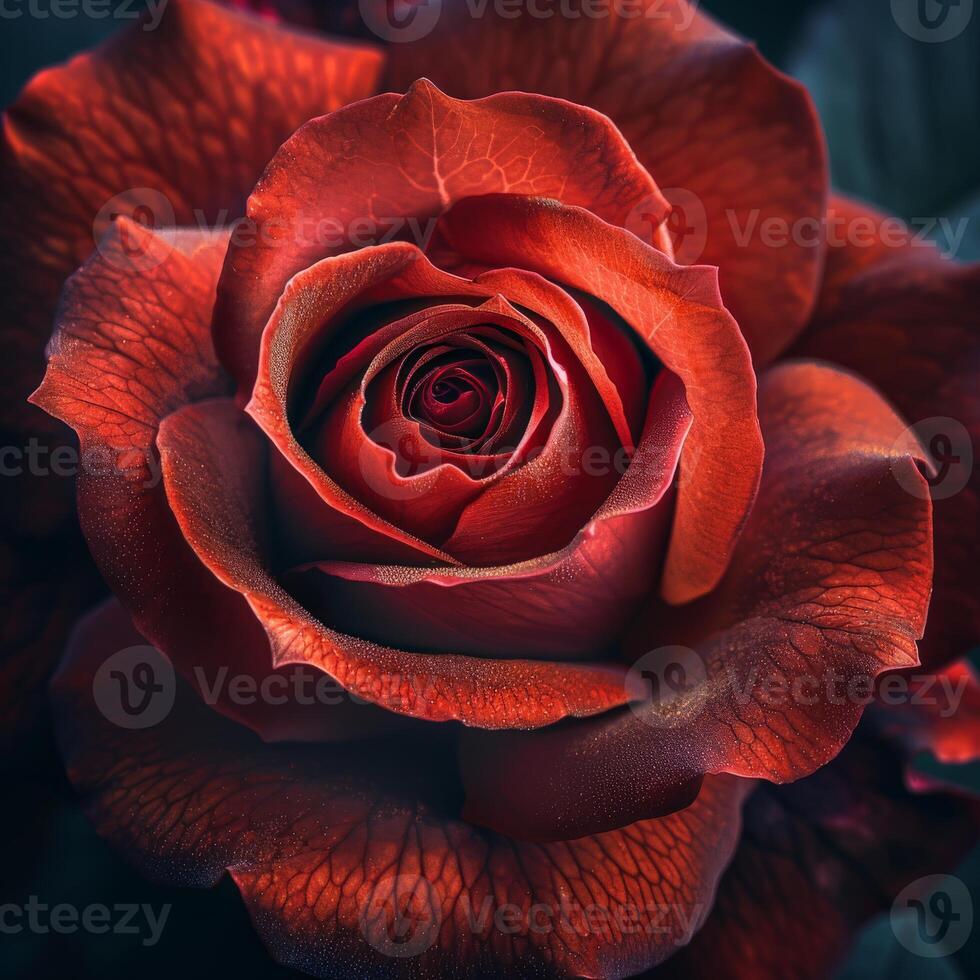 Close Up of a Red Rose Flower photo