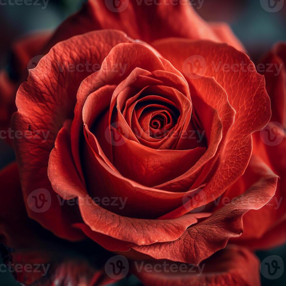 Close Up of a Red Rose Flower photo