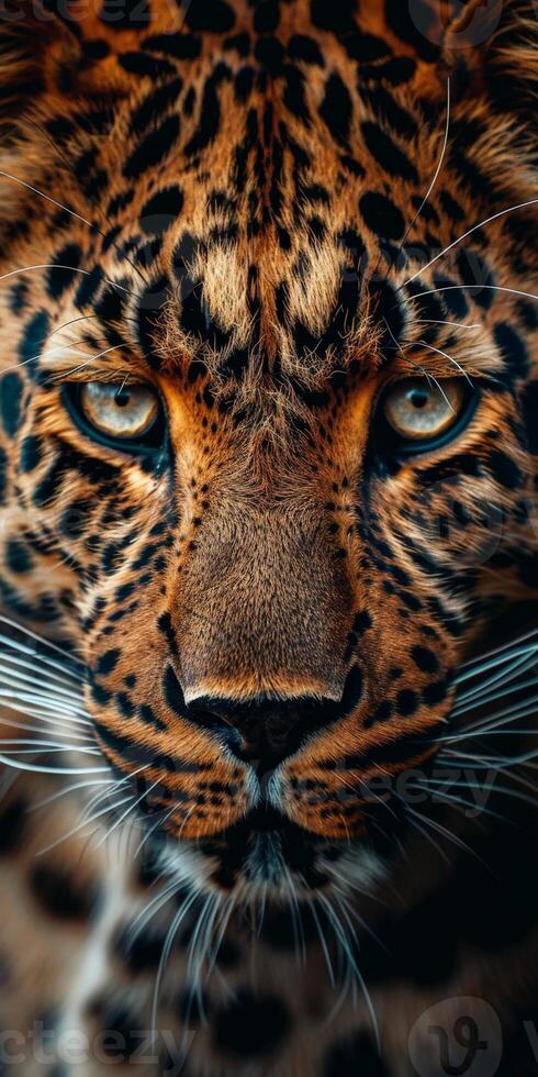 Close Up of a Leopards Face photo