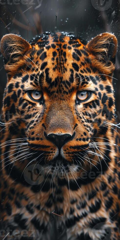 Close Up of a Leopard Staring at Camera photo