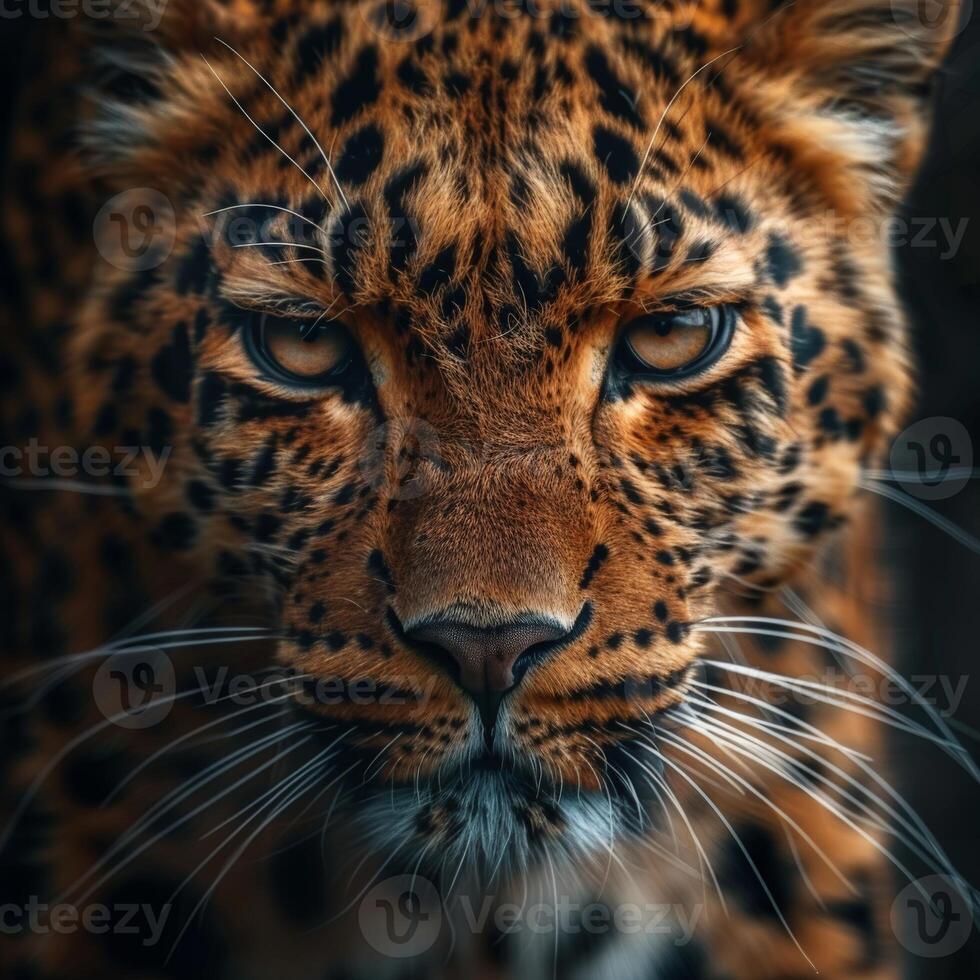 Close Up of a Leopard Staring at the Camera photo