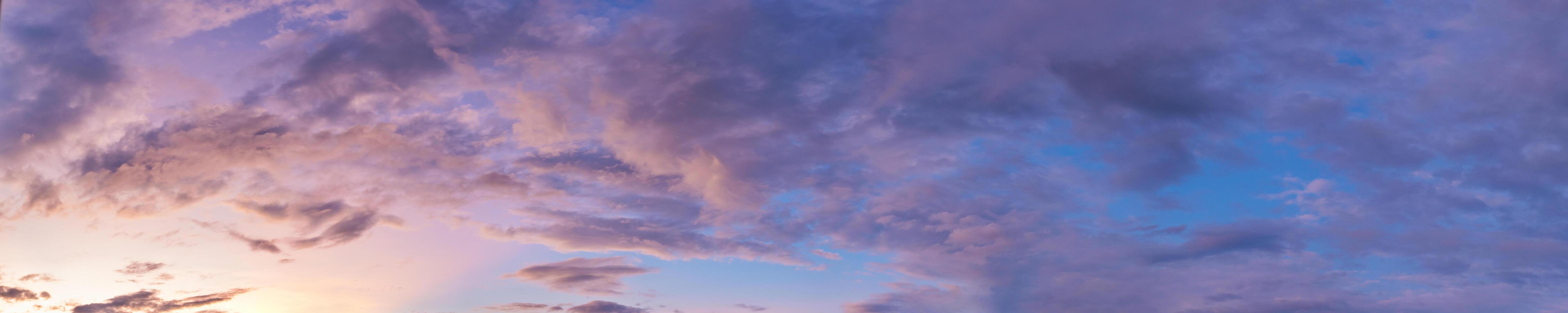 Dramatic panorama sky with cloud on twilight time. photo