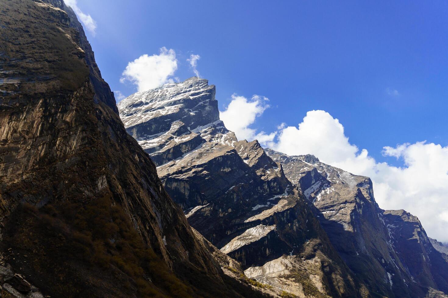Mardi Himal Mountain, Majestic Mountain Views from Machapuchare to Deurali, Annapurna Trek Nepal photo