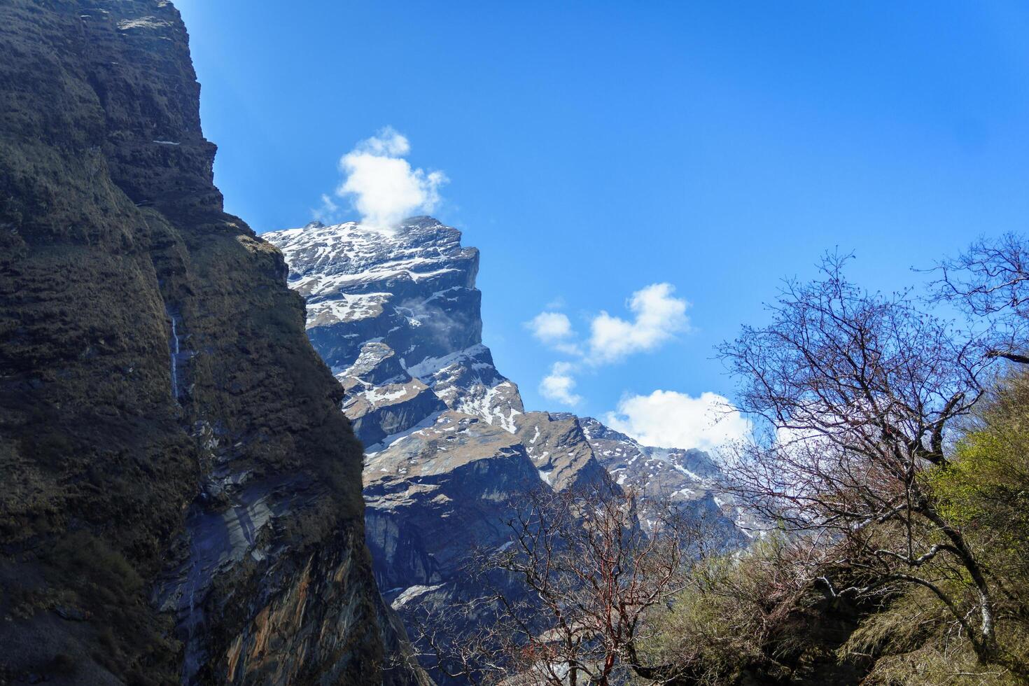 Mardi Himal Mountain, Majestic Mountain Views from Machapuchare to Deurali, Annapurna Trek Nepal photo