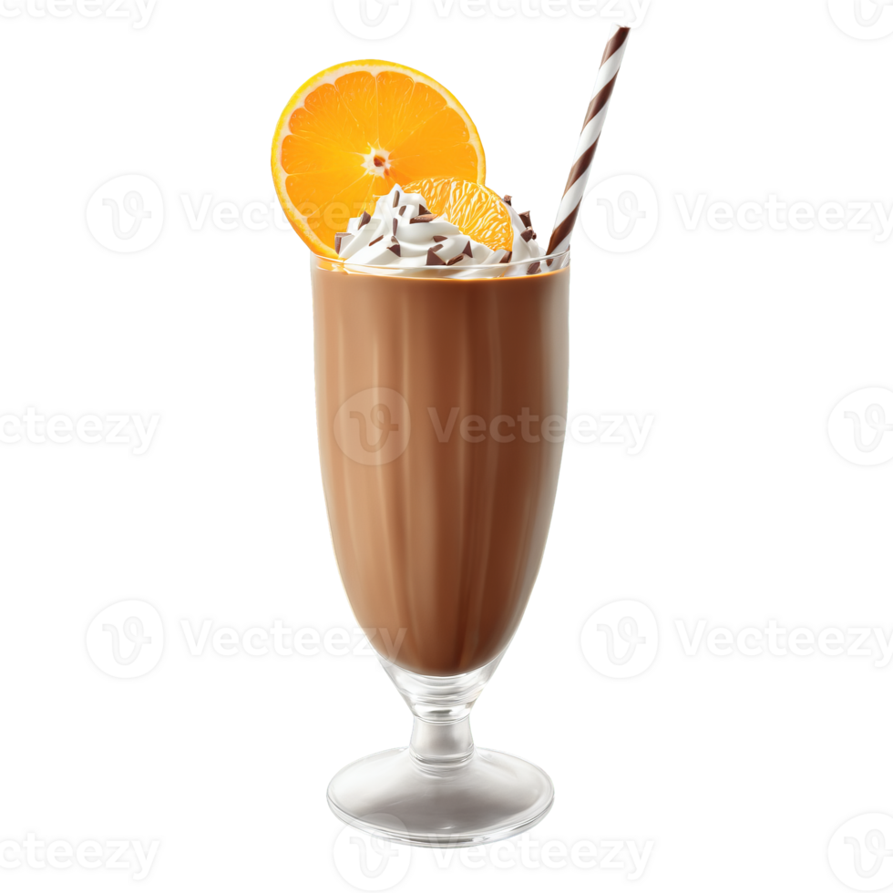 Chocolate Orange Truffle Milkshake orange zest chocolate truffles classic combo indulgent Summer drink concept Final png