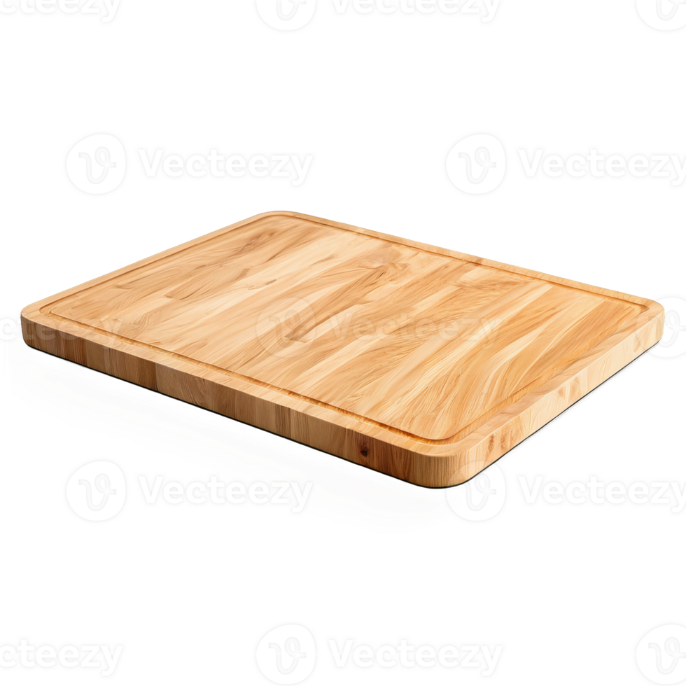 Wooden cutting board with a reversible design and a juice groove png