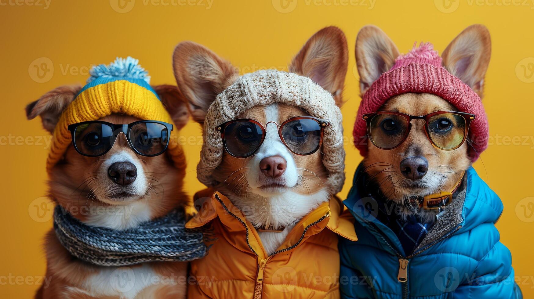 el súper linda perro, oye, es divertido, vestido arriba y vistiendo lentes. foto