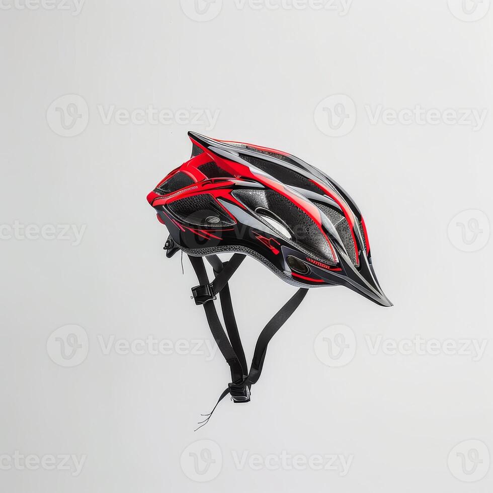white bicycle helmet isolated on a white background photo