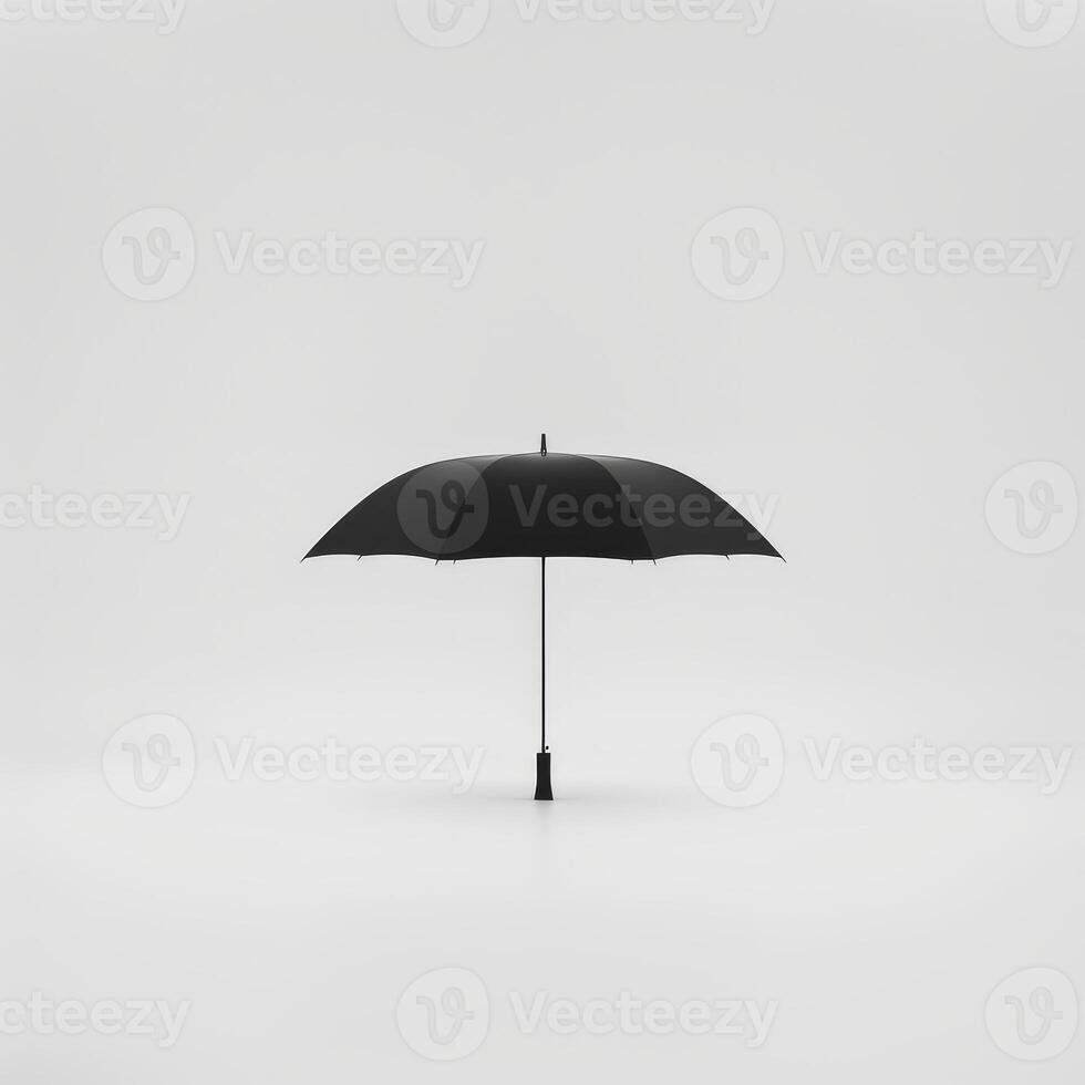 Umbrella or parasol with handle isolated on white background, 3D rendering photo