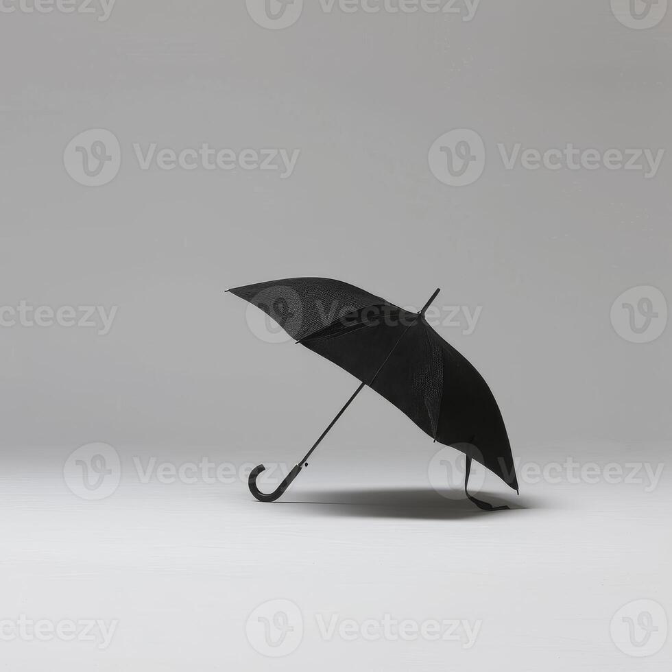 Umbrella or parasol with handle isolated on white background, 3D rendering photo