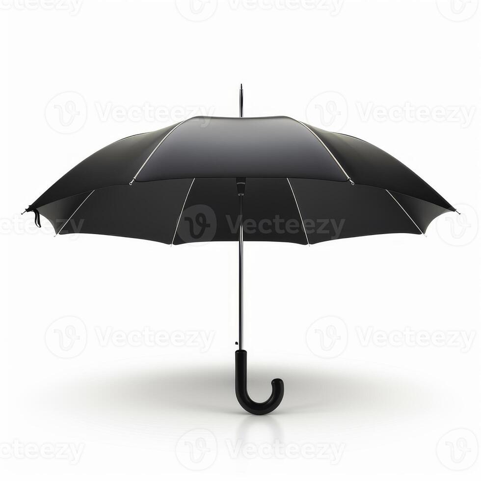 Umbrella or parasol with handle isolated on white background, 3D rendering photo