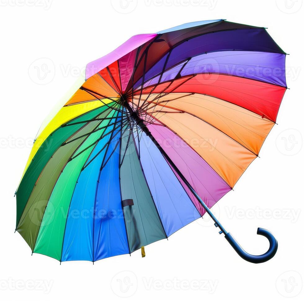 Umbrella or parasol with handle isolated on white background, 3D rendering photo