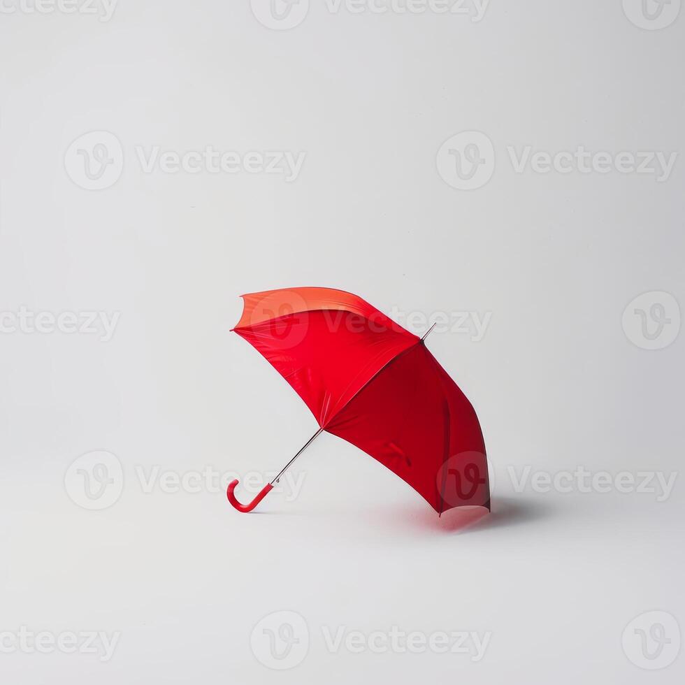 Umbrella or parasol with handle isolated on white background, 3D rendering photo