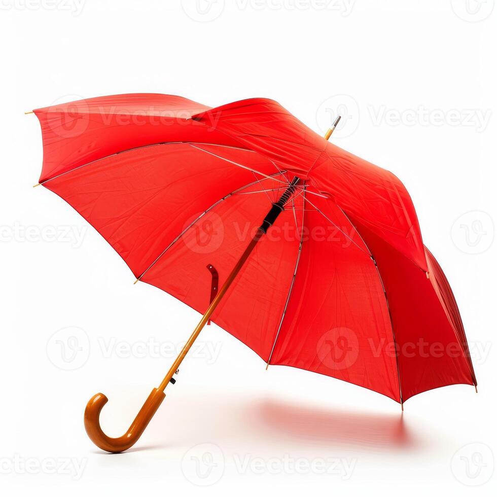Umbrella or parasol with handle isolated on white background, 3D rendering photo
