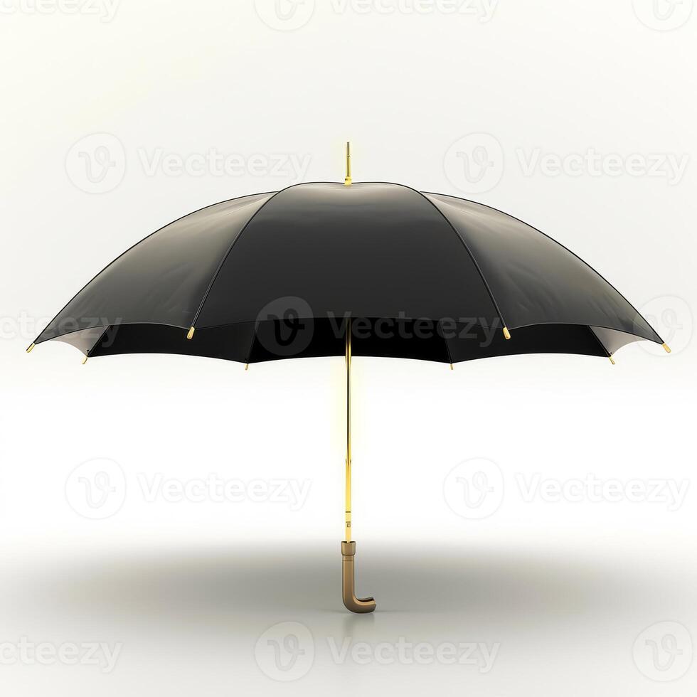 Umbrella or parasol with handle isolated on white background, 3D rendering photo