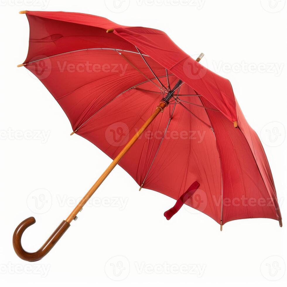 Umbrella or parasol with handle isolated on white background, 3D rendering photo