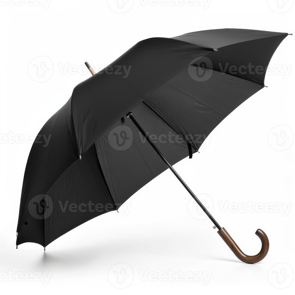 Umbrella or parasol with handle isolated on white background, 3D rendering photo