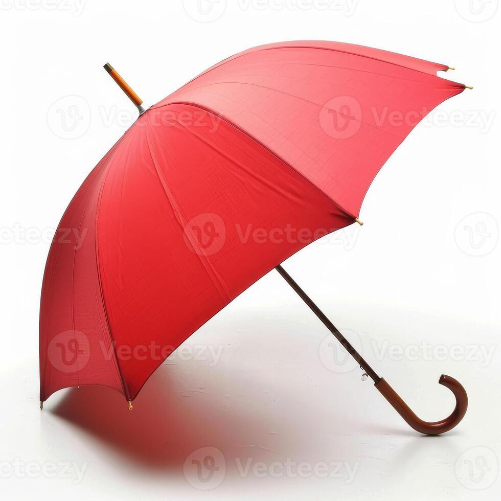 Umbrella or parasol with handle isolated on white background, 3D rendering photo