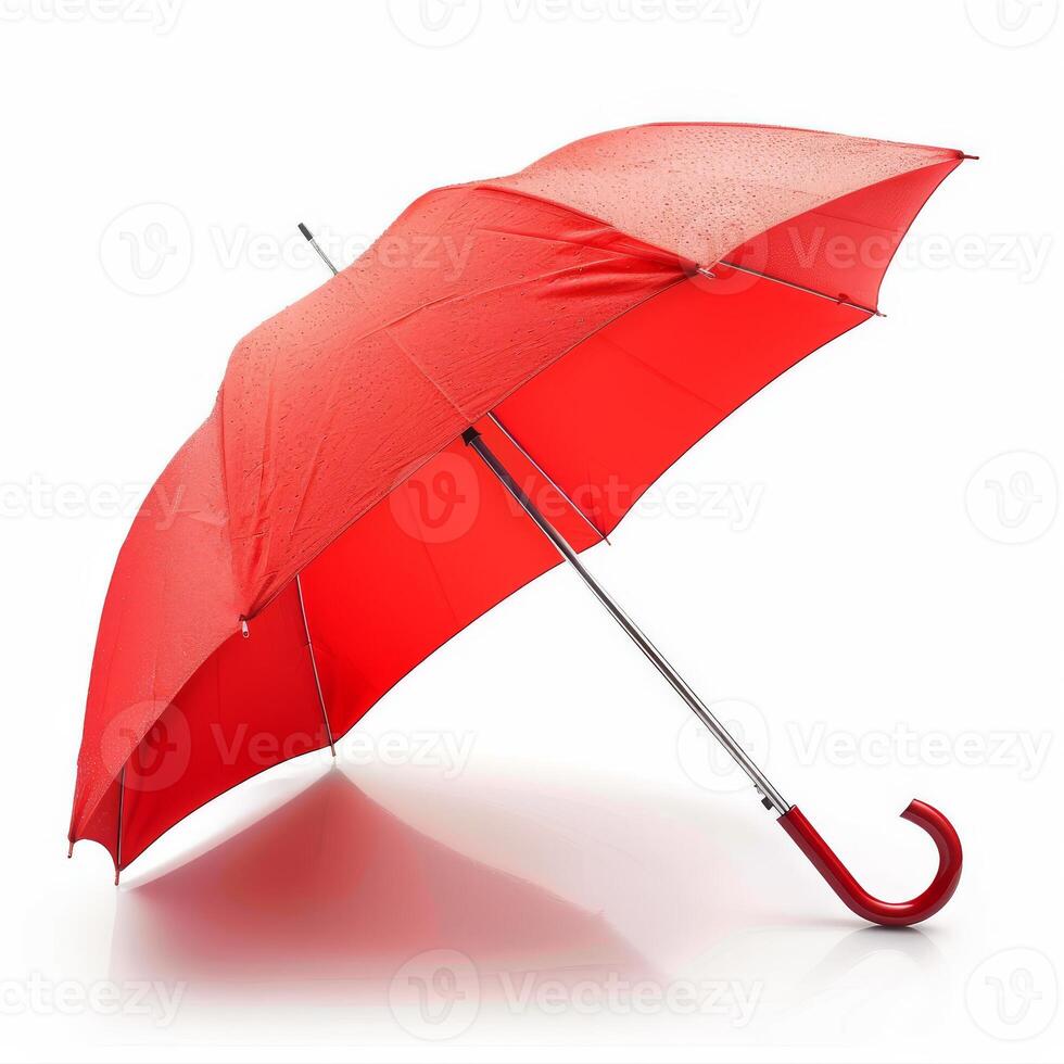 Umbrella or parasol with handle isolated on white background, 3D rendering photo