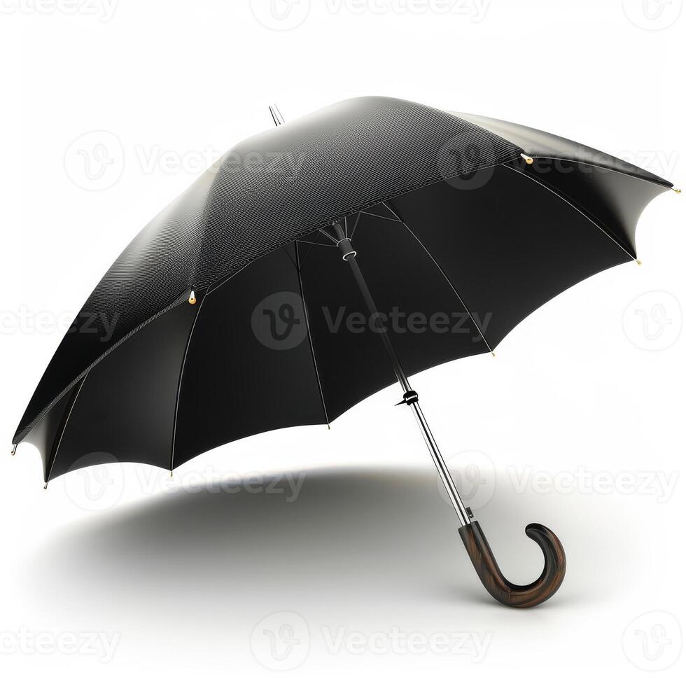 Umbrella or parasol with handle isolated on white background, 3D rendering photo