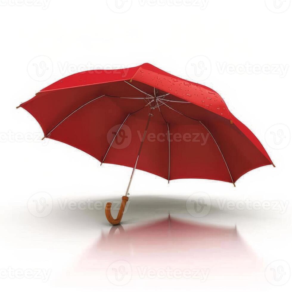 Umbrella or parasol with handle isolated on white background, 3D rendering photo