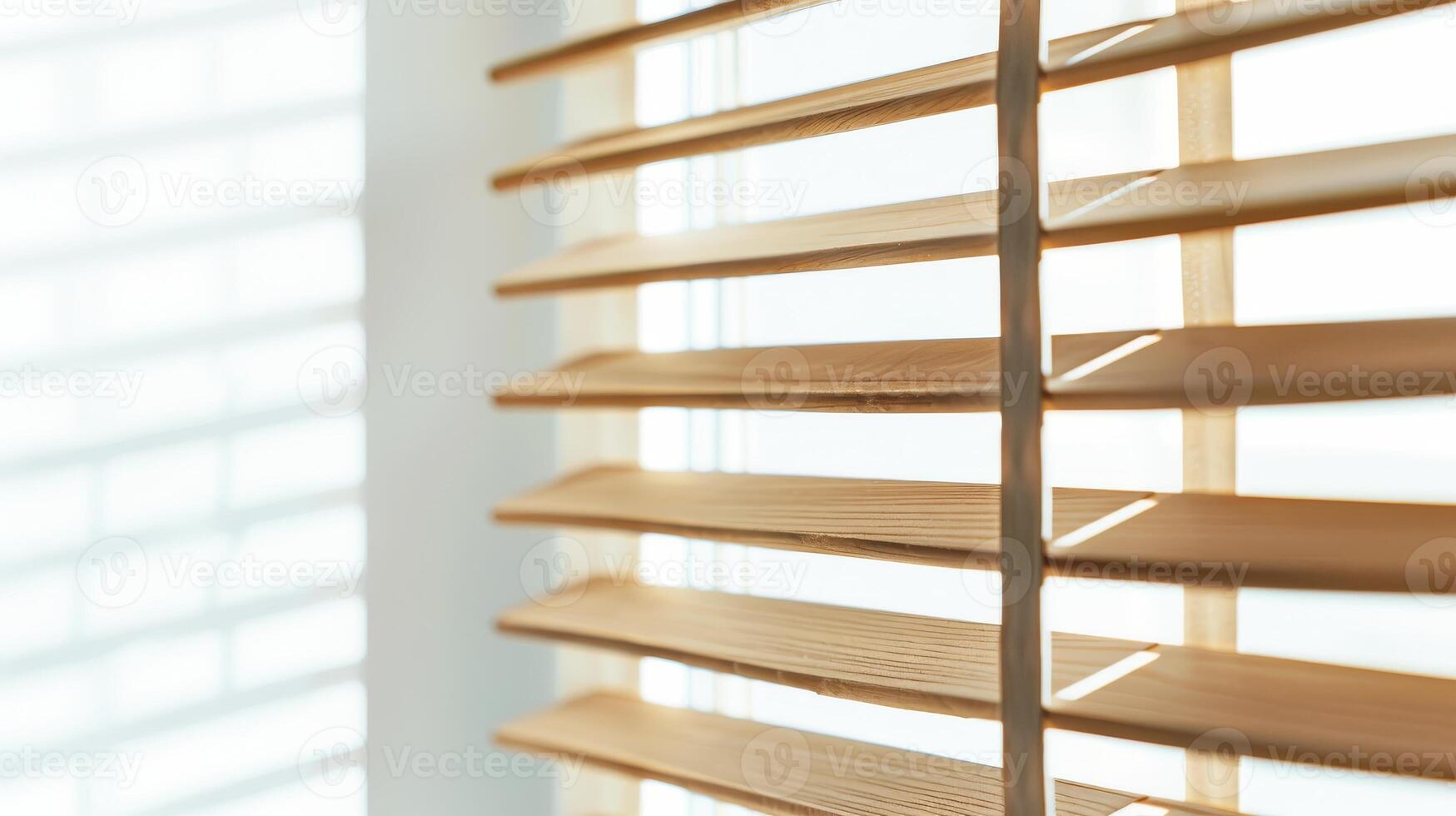 Modern window with brown blinds, closed style photo