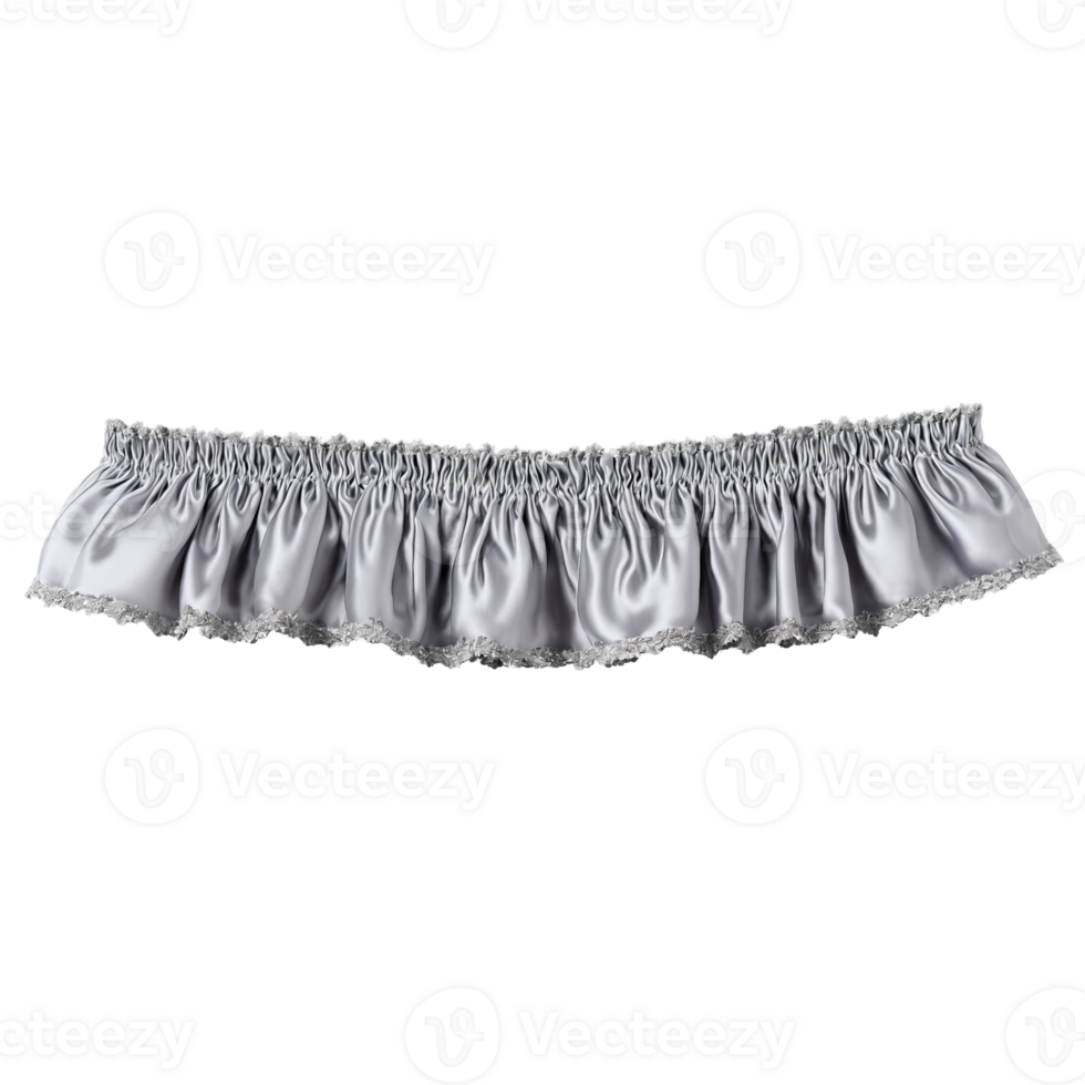 Soft grey silk garter subtle embroidery elegant lift in the air serene mood high resolution png
