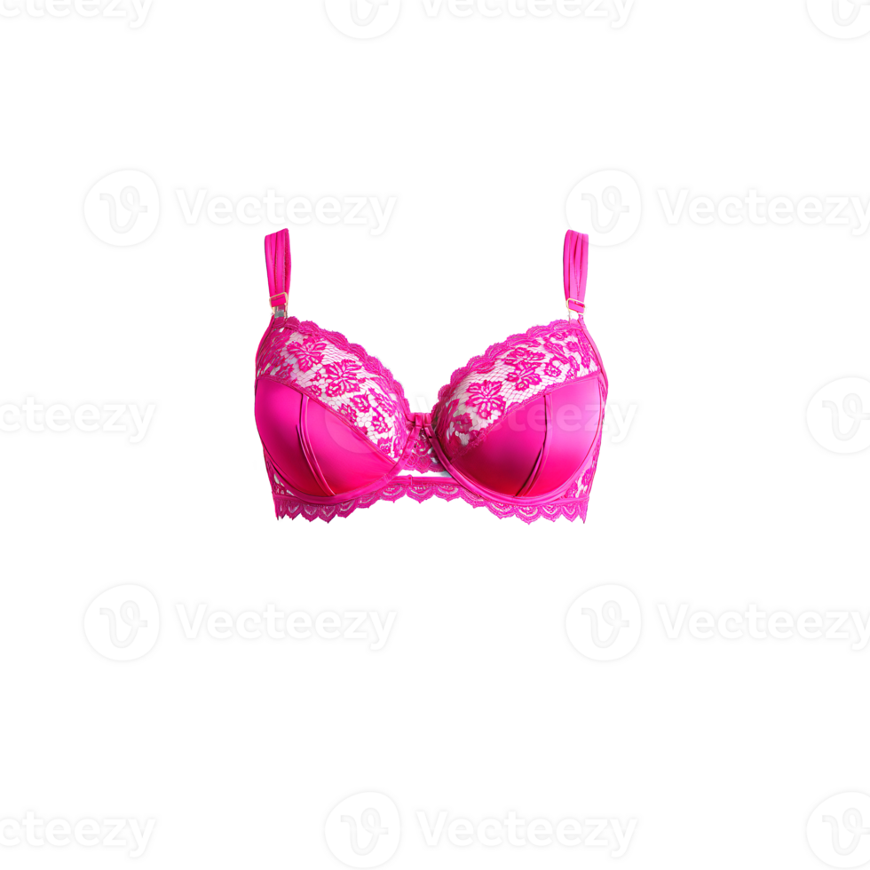 Bold Neon Pink Lace Bra A bold neon pink lace bra with an electric attention png