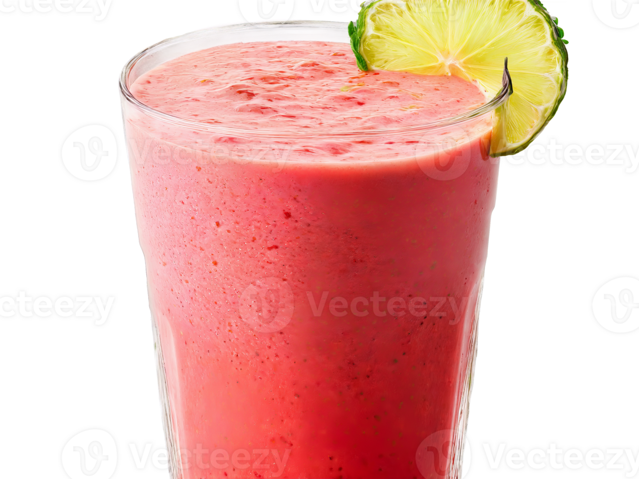 Strawberry Lime Smoothie A tangy strawberry lime smoothie in a curvy glass garnished with strawberry png