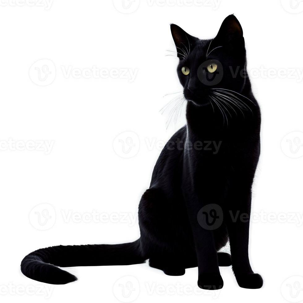 Silhouette of Cheetoh Cat isolated on transparent background png