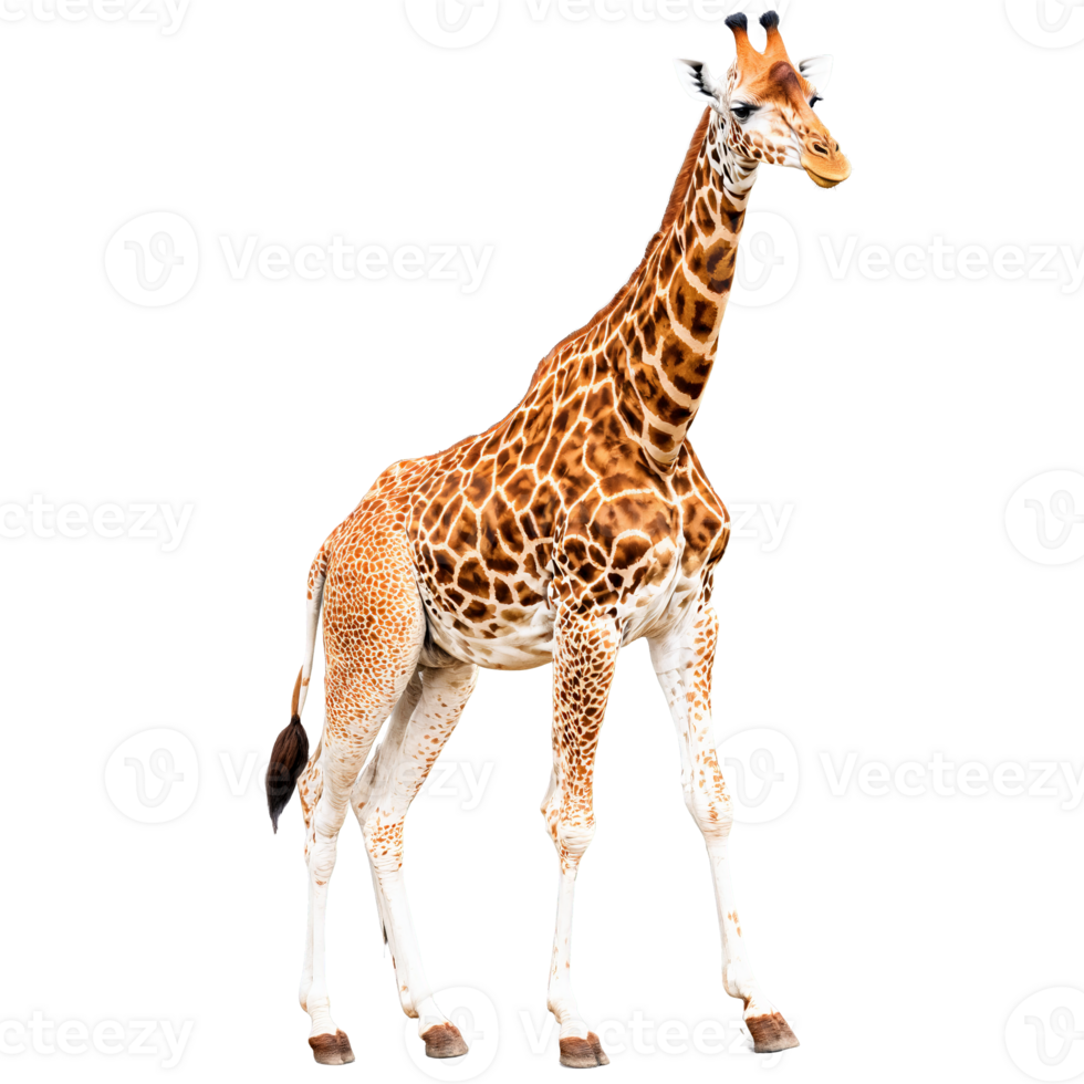 Graceful reticulated giraffe Giraffa camelopardalis reticulata running distinctive coat pattern long neck outstretched Animal png