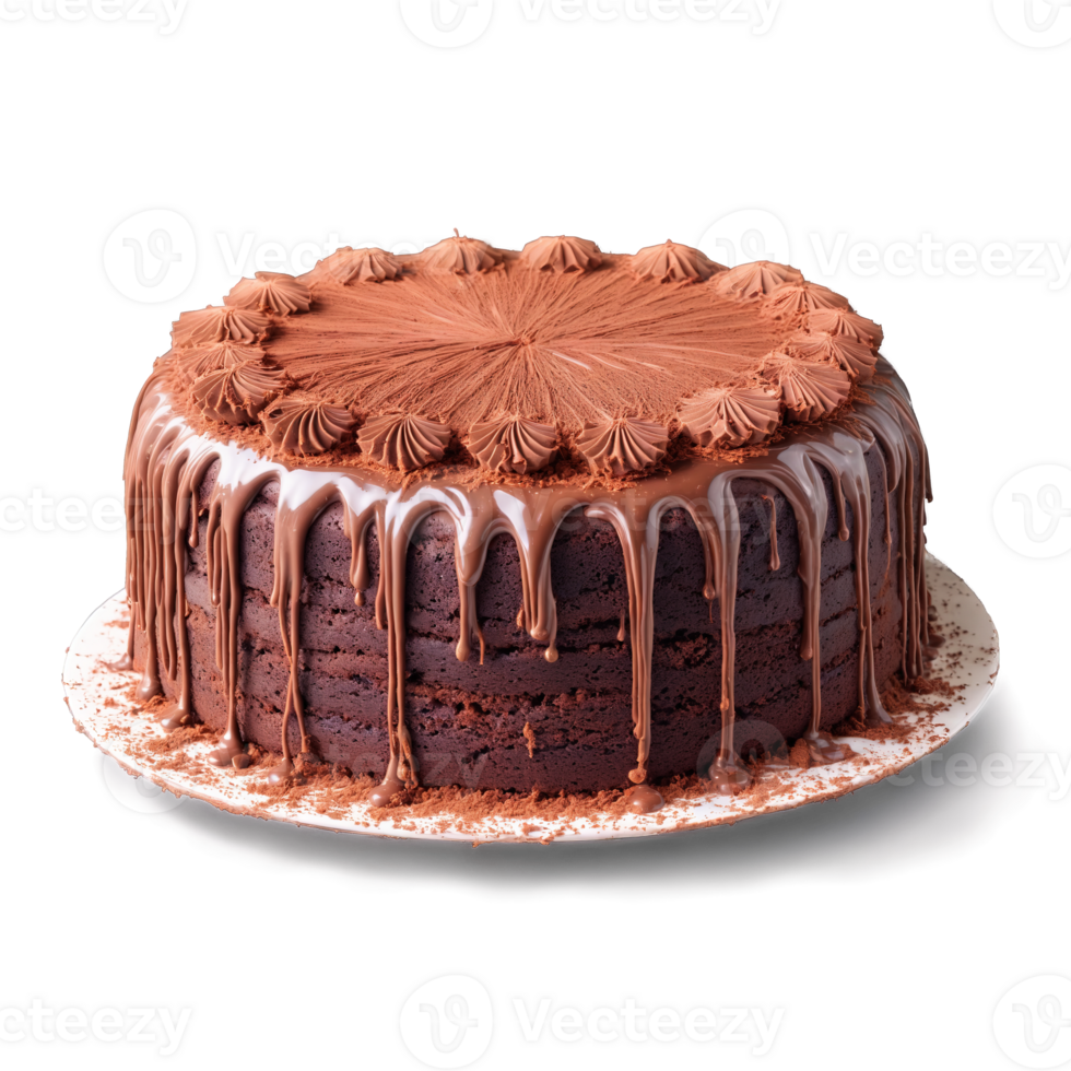 Chocolate cake mandala a decadent arrangement of chocolate cake slices with frosting dripping and cocoa png