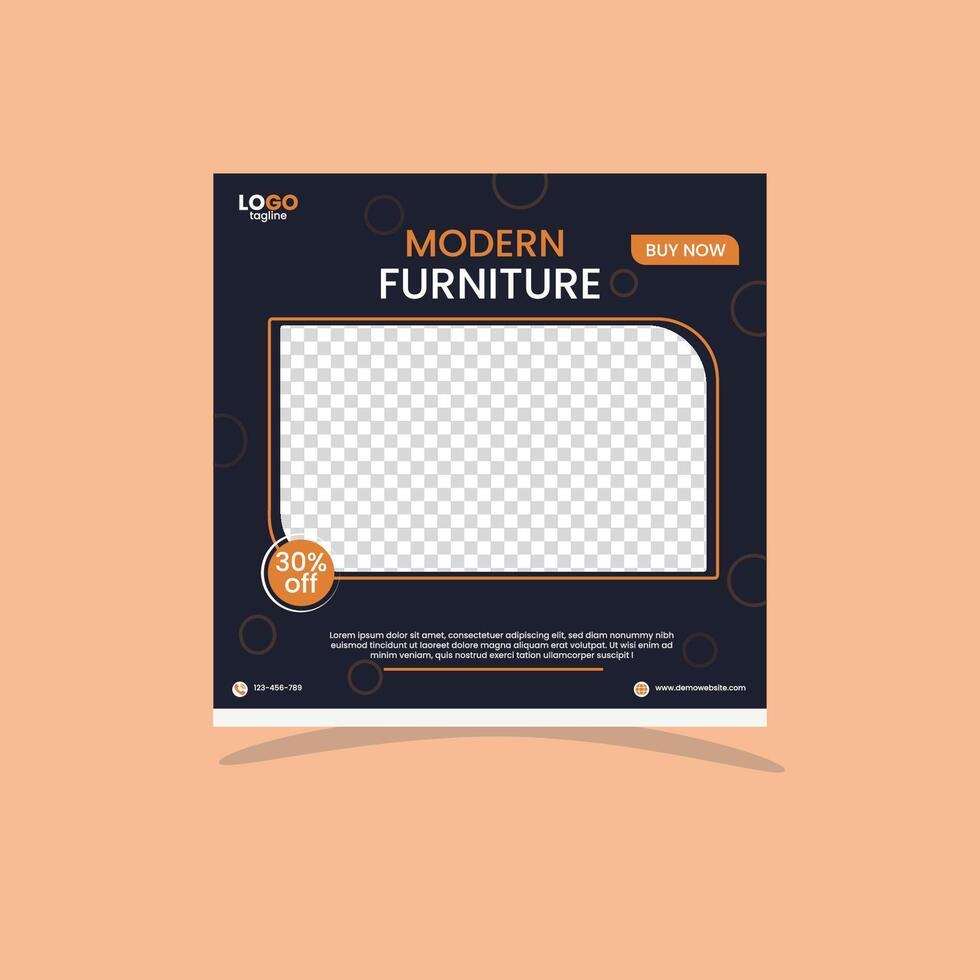 Creative Furniture Social media post design template.. vector