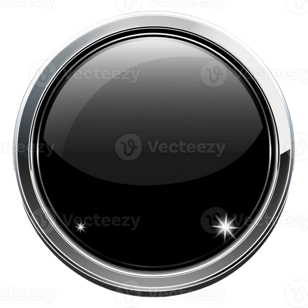 3d button. Round buttons with metal frame. png
