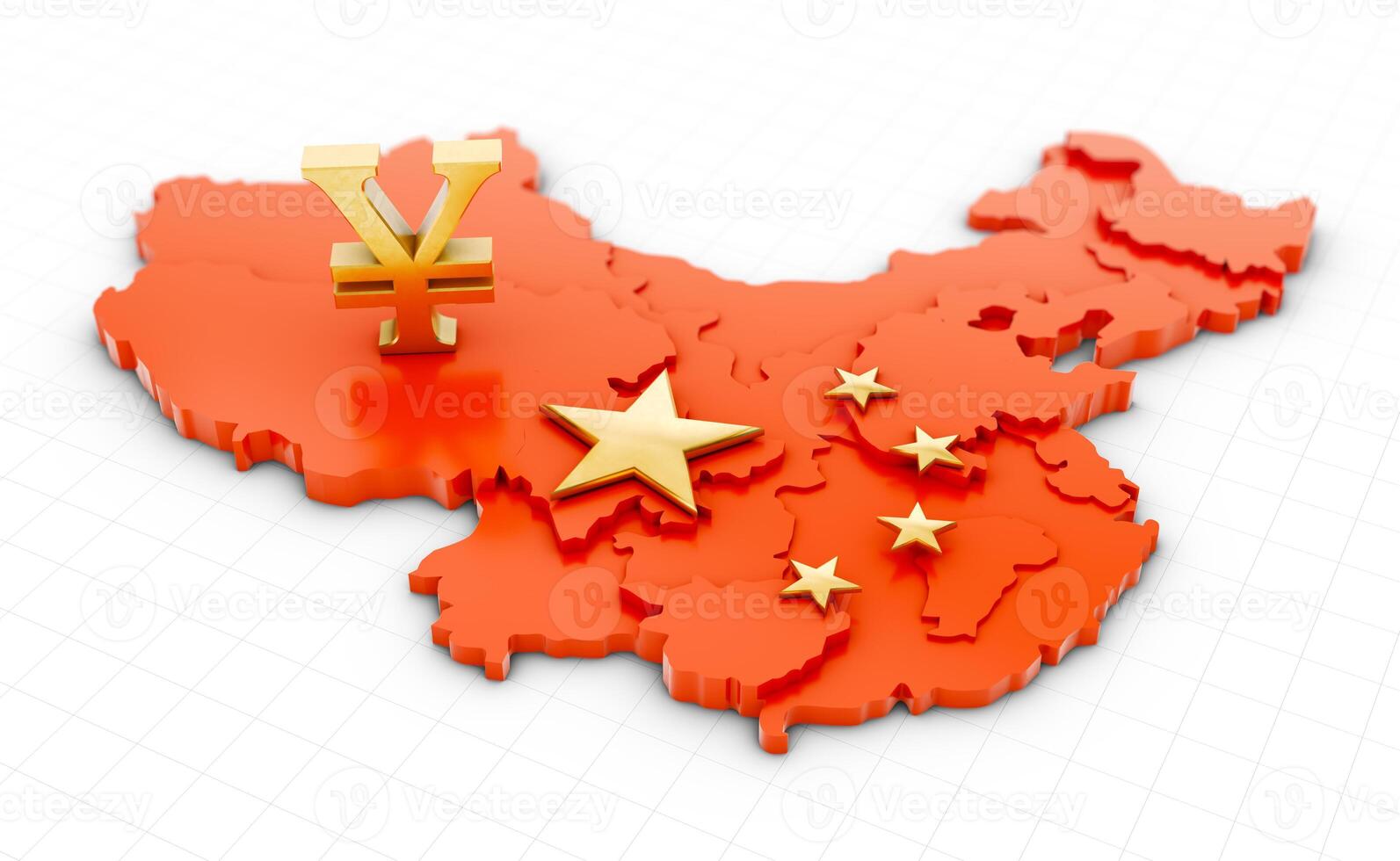 yuan on map of China photo