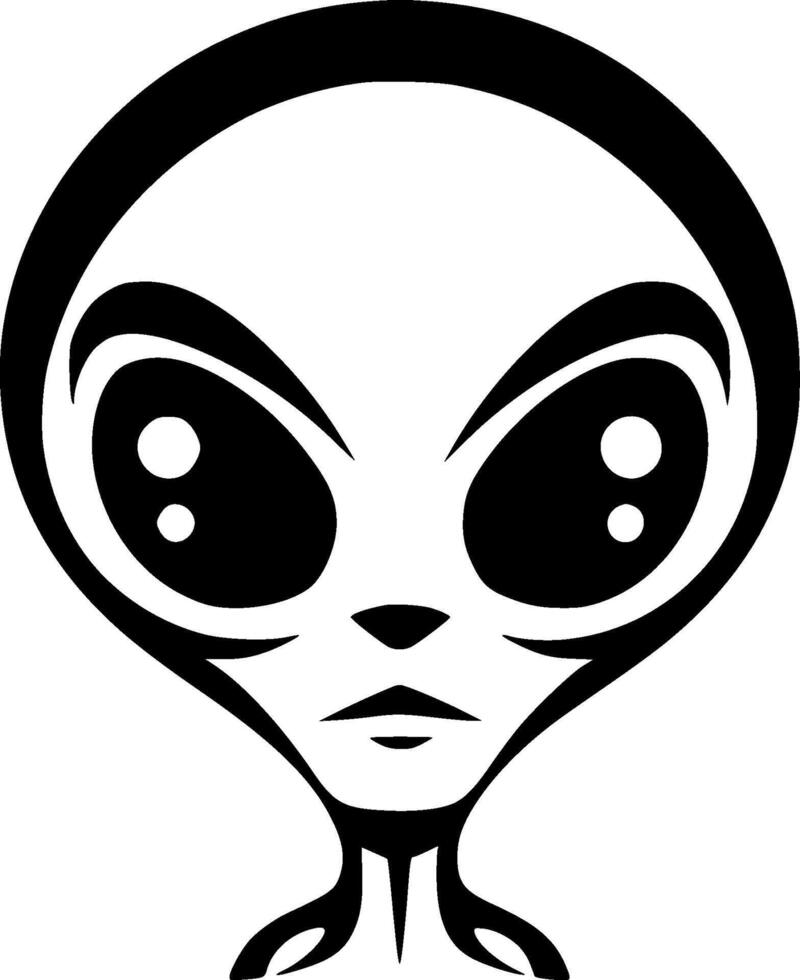 Alien, Minimalist and Simple Silhouette - illustration vector