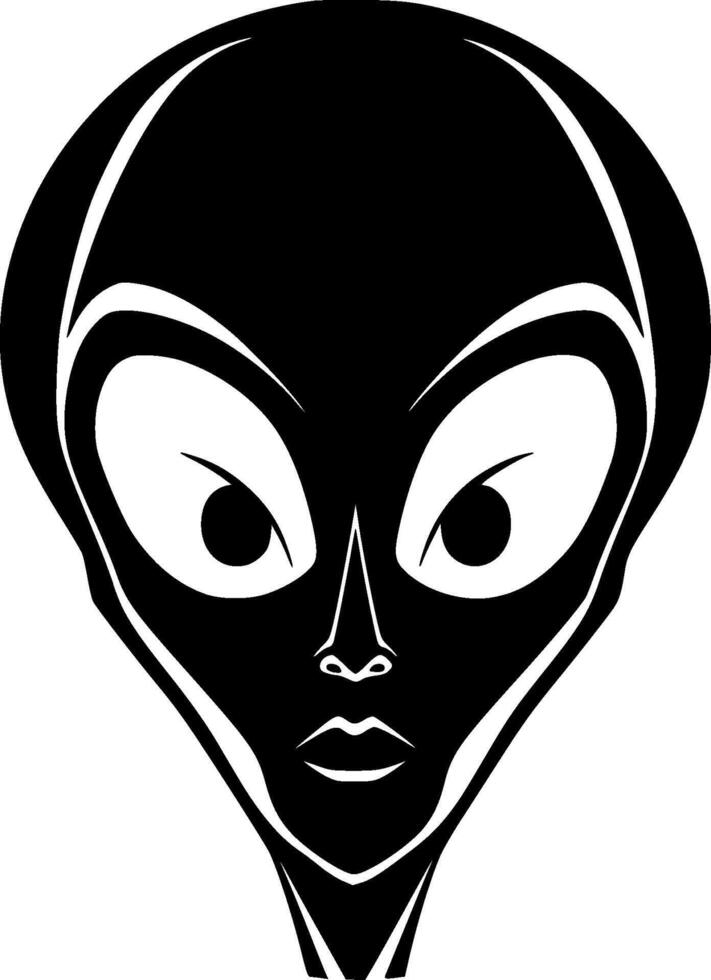 Alien - Black and White Isolated Icon - illustration vector