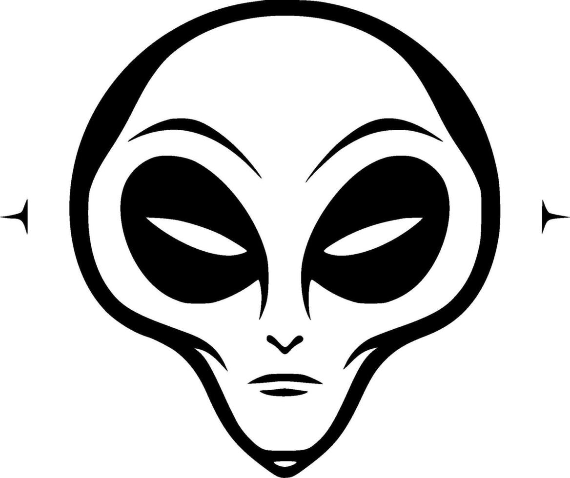 Alien, Minimalist and Simple Silhouette - illustration vector