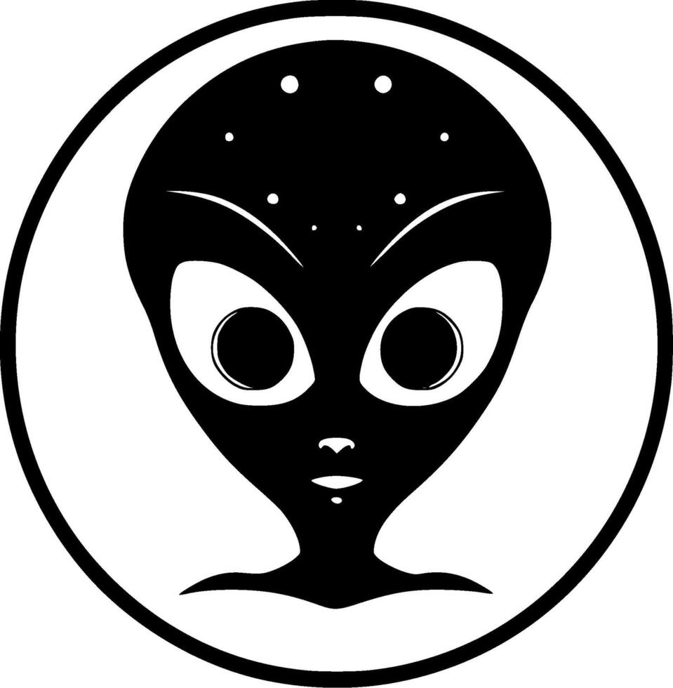 Alien, Minimalist and Simple Silhouette - illustration vector