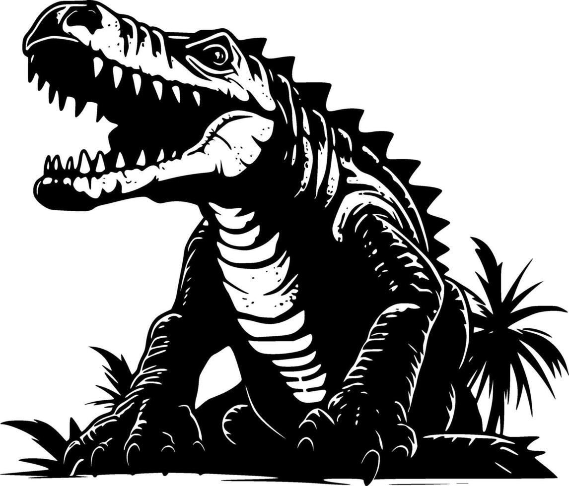 Alligator, Minimalist and Simple Silhouette - illustration vector