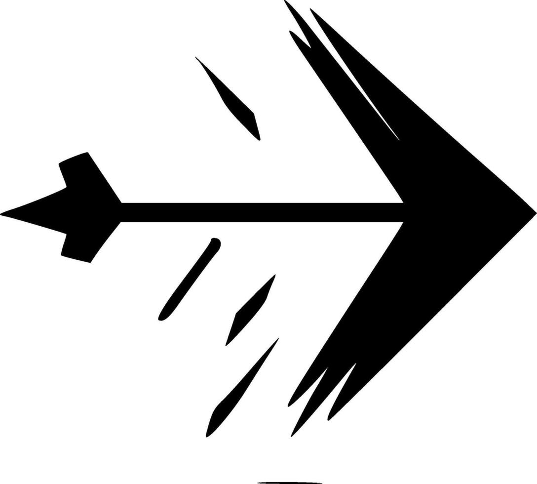 Arrow - Black and White Isolated Icon - illustration vector