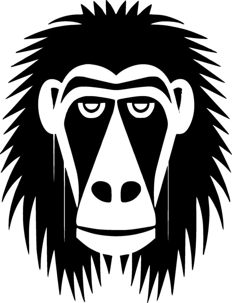 Baboon - Black and White Isolated Icon - illustration vector