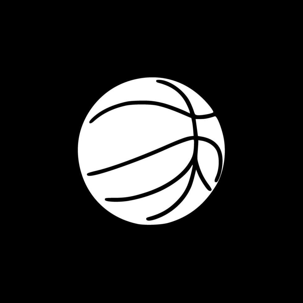 Basketball - Black and White Isolated Icon - illustration vector