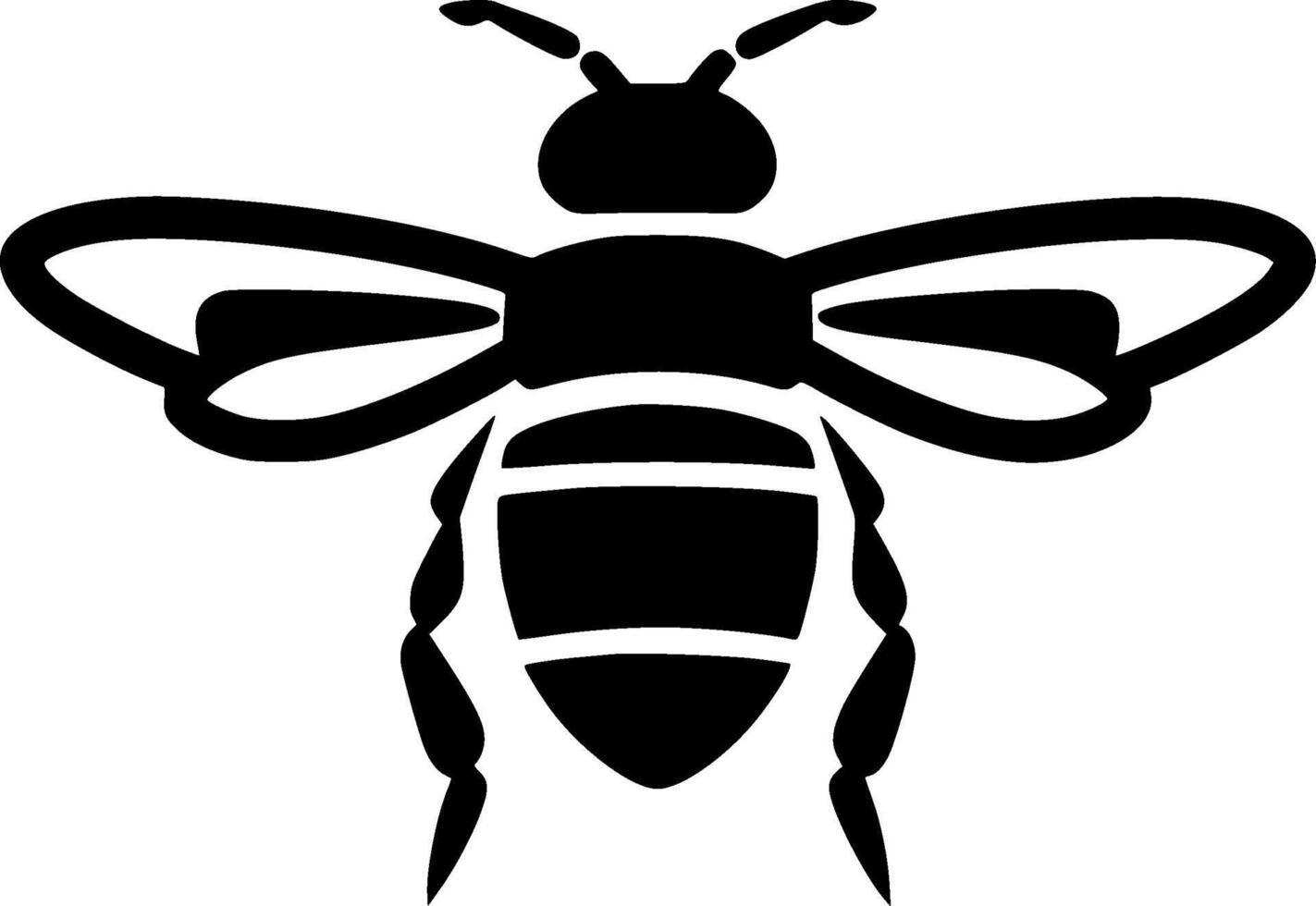 Bee, Minimalist and Simple Silhouette - illustration vector