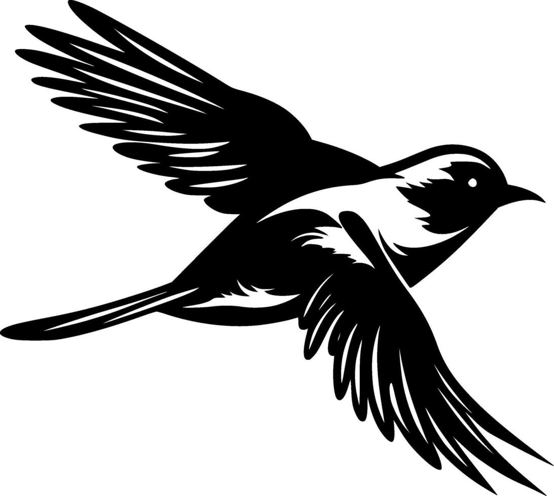 Bird - Black and White Isolated Icon - illustration vector