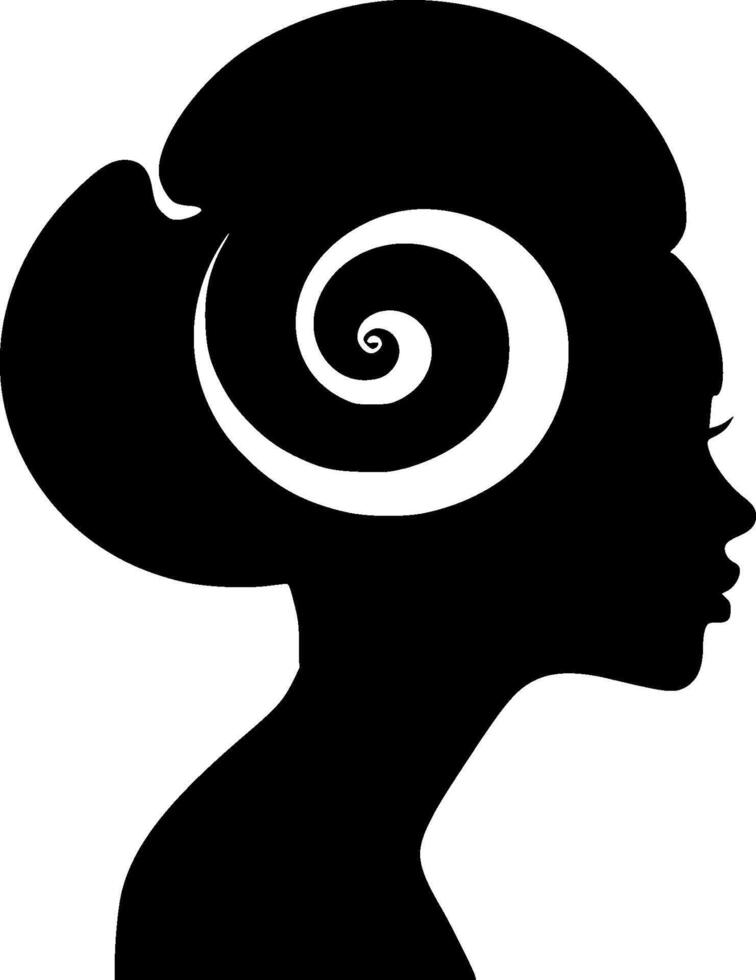 Black Woman, Minimalist and Simple Silhouette - illustration vector